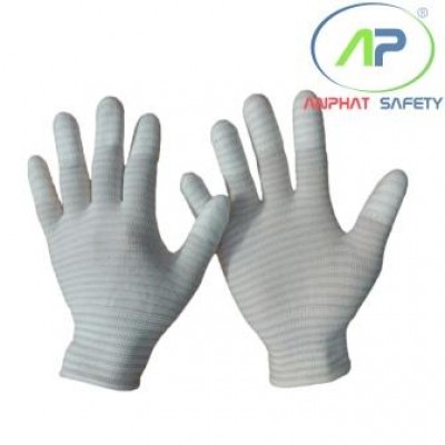 Găng tay phủ PU lòng màu xám Size M